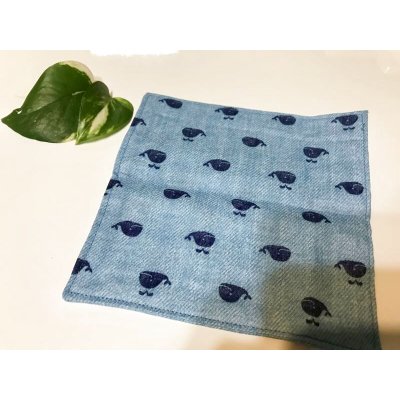 画像3: ベビー&キッズおしゃれハンカチーくじらライトブルー
